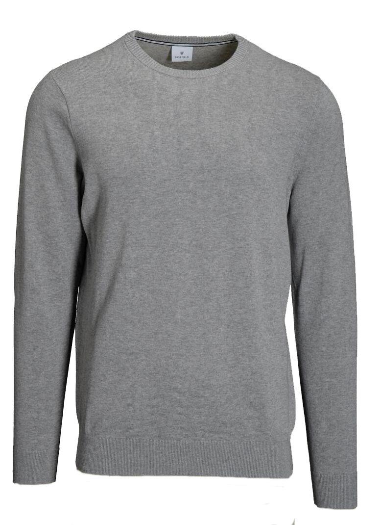 BASEFIELD - NOS Rundhals Pullover silver mel. - Gr. - XXL von BASEFIELD