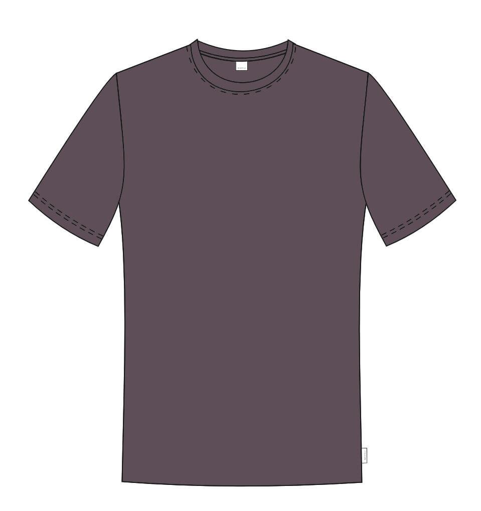 BASEFIELD - NOS Rundhals T-Shirt 1/2 aubergine - Gr. - XL von BASEFIELD