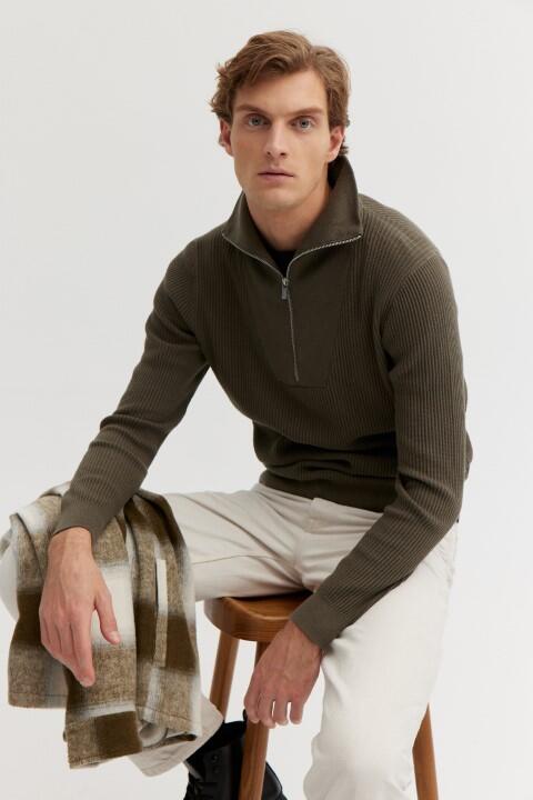 BASEFIELD - NOS Zip Troyer Pullover green chrome - Gr. - M von BASEFIELD