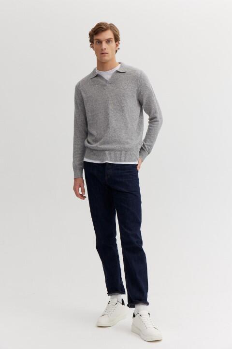BASEFIELD - Polo Pullover grey mel. - Gr. - M von BASEFIELD