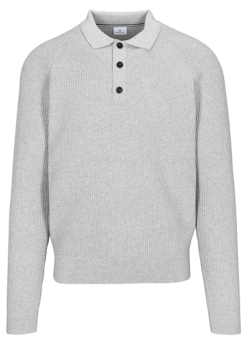BASEFIELD - Polo Pullover light grey mel. - Gr. - M von BASEFIELD