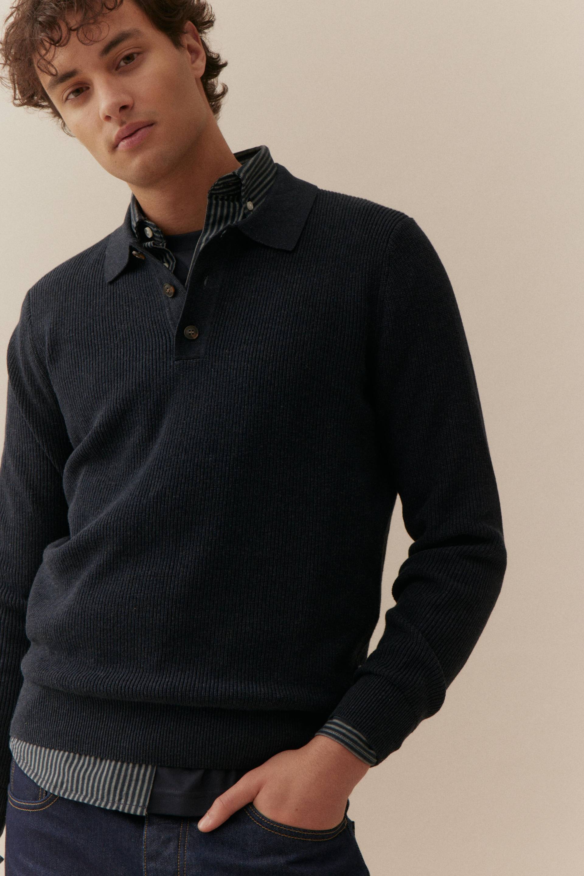 BASEFIELD - Polo Pullover night blue mel. - Gr. - 3XL von BASEFIELD