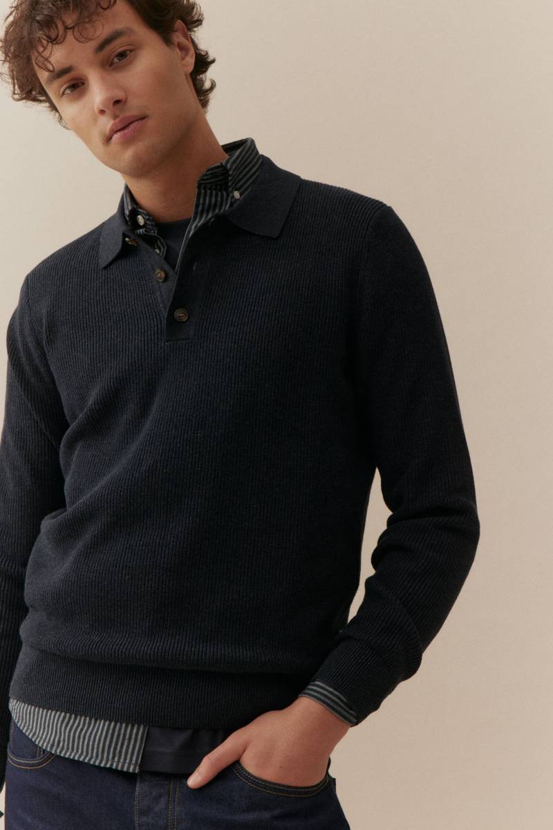 BASEFIELD - Polo Pullover night blue mel. - Gr. - 3XL von BASEFIELD