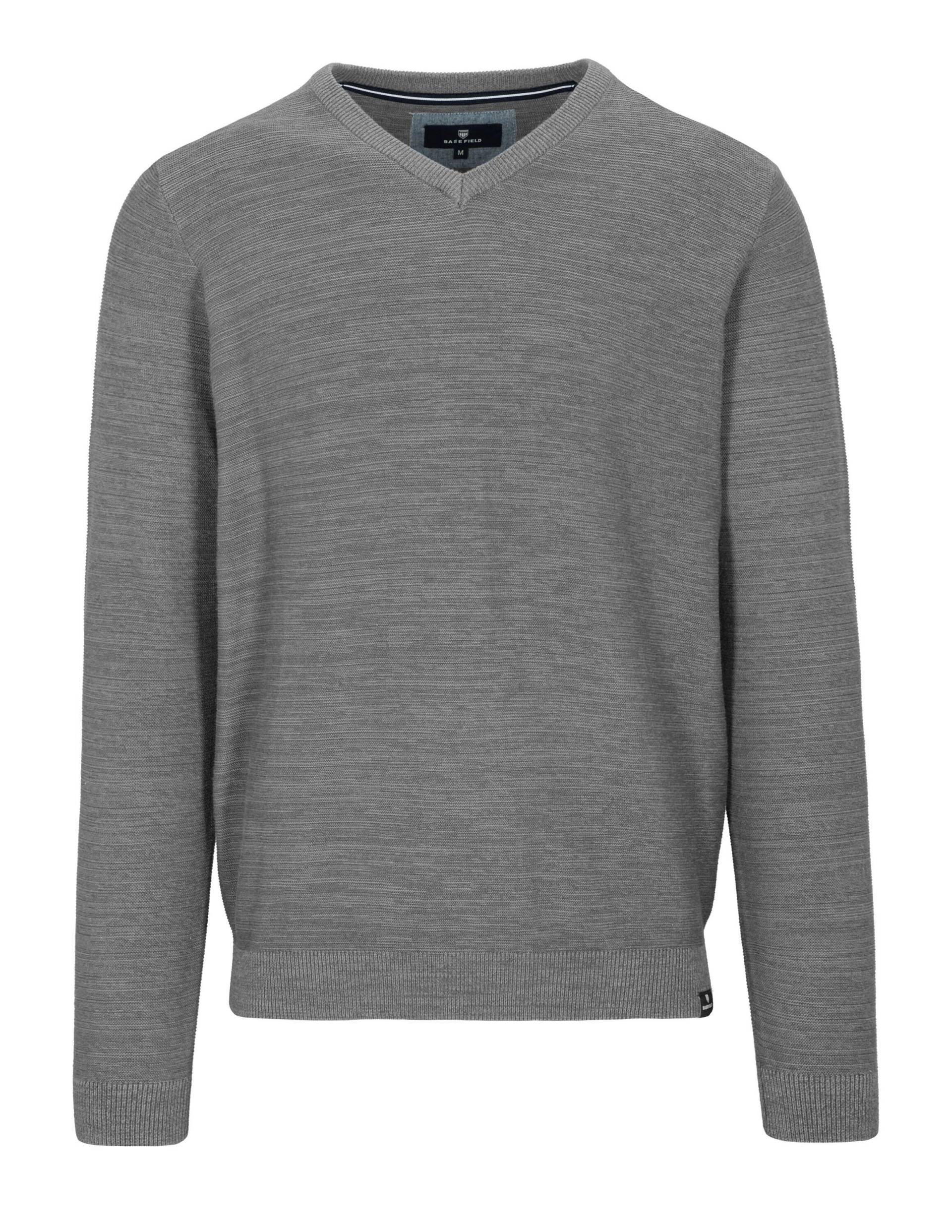 BASEFIELD - Pullover mit V-Ausschnitt winter grey - Gr. - XXL von BASEFIELD