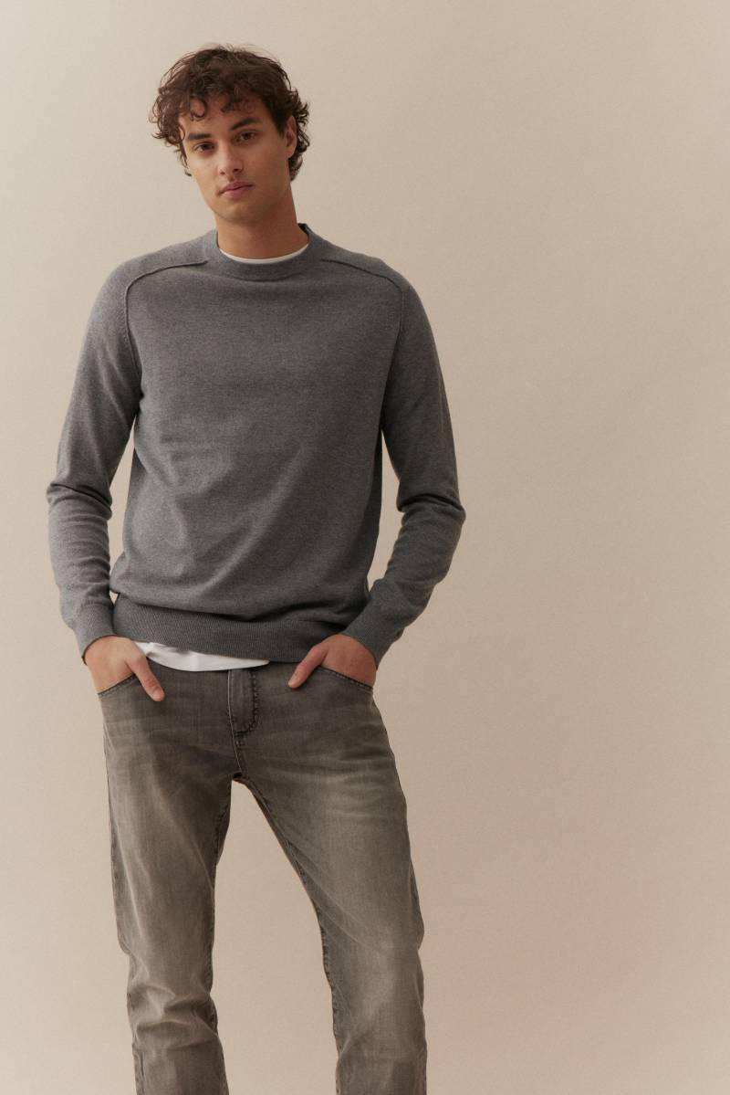 BASEFIELD - Rundhals Pullover arctic grey mel. - Gr. - L von BASEFIELD