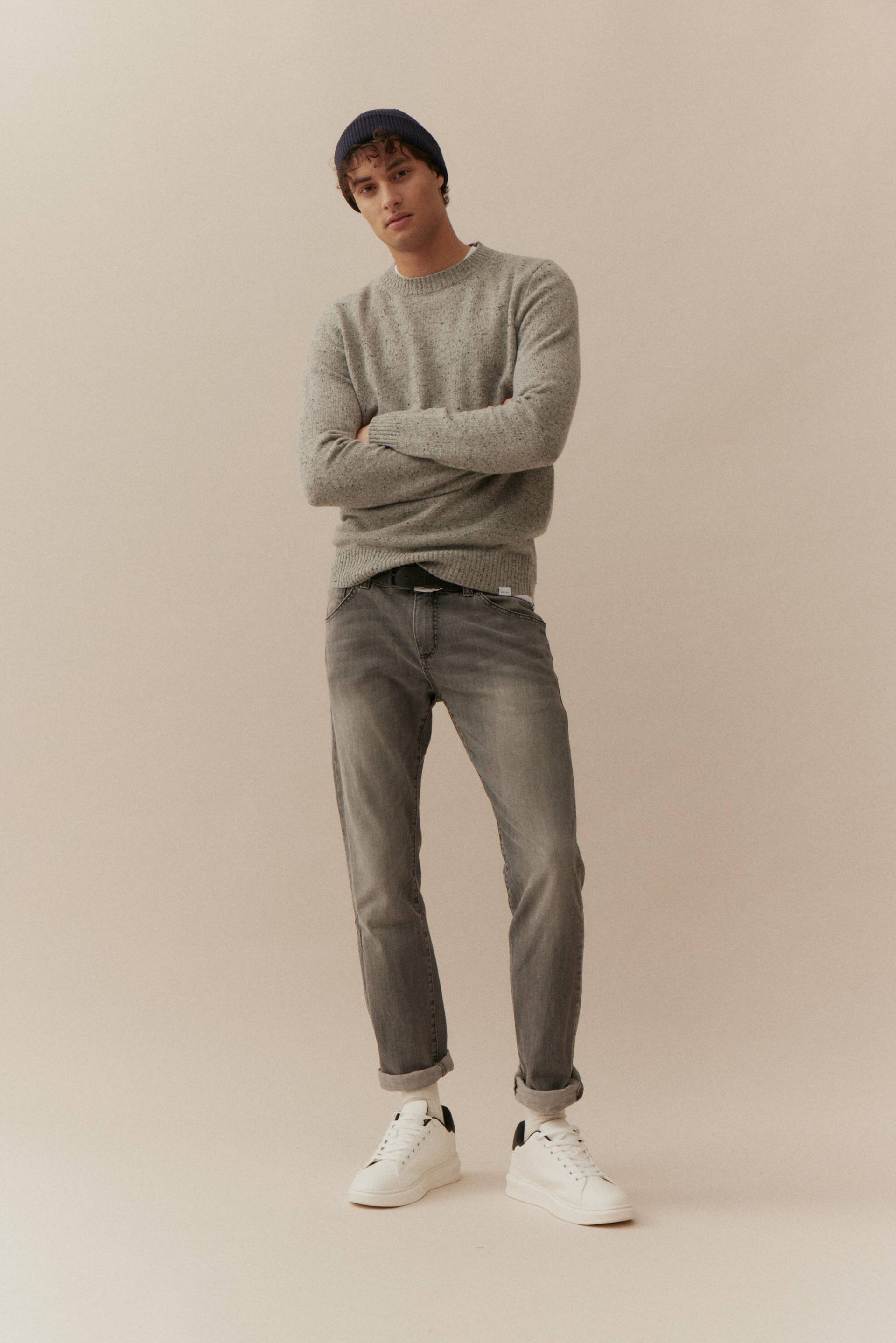 BASEFIELD - Rundhals Pullover arctic grey mel. - Gr. - XXL von BASEFIELD