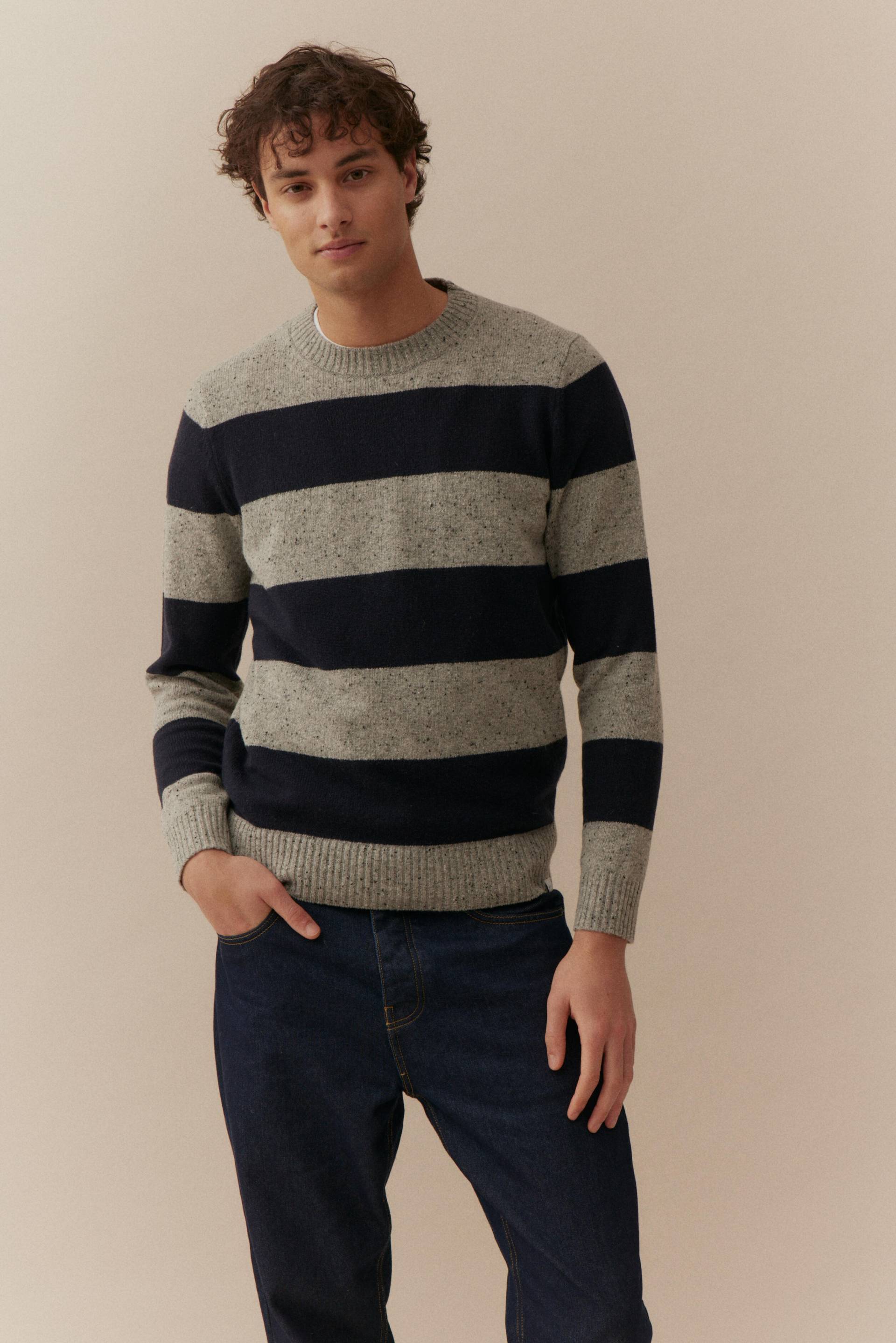 BASEFIELD - Rundhals Pullover arctic grey mel. - Gr. - XXL von BASEFIELD