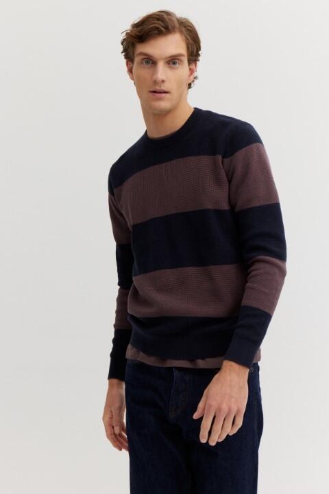 BASEFIELD - Rundhals Pullover aubergine - Gr. - S von BASEFIELD