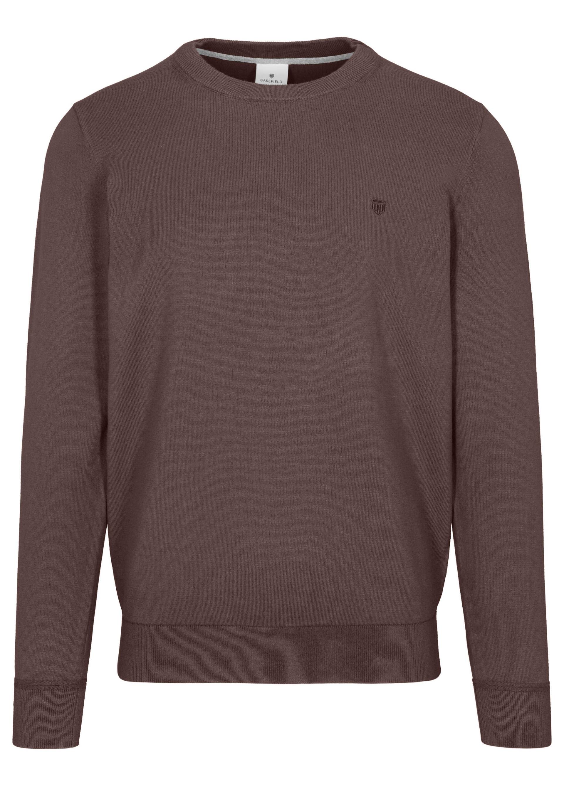BASEFIELD - Rundhals Pullover aubergine mel. - Gr. - M von BASEFIELD