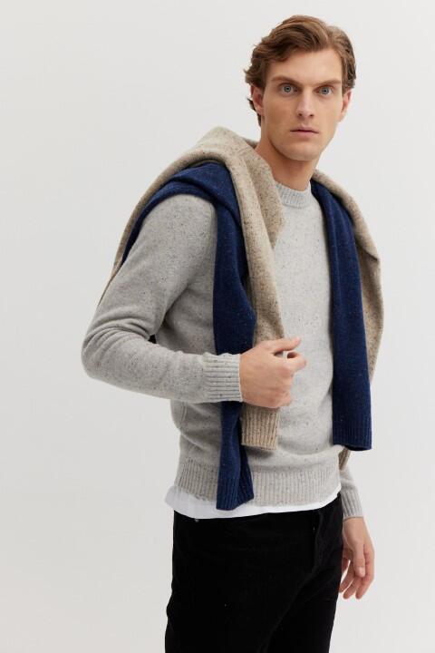 BASEFIELD - Rundhals Pullover beige mel. - Gr. - M von BASEFIELD