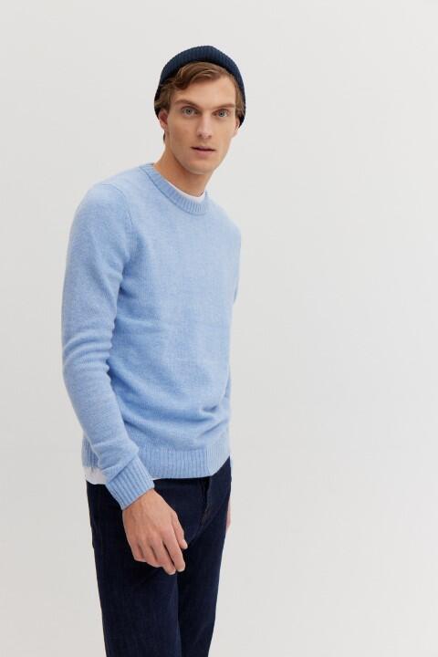 BASEFIELD - Rundhals Pullover blue fog mel. - Gr. - 3XL von BASEFIELD