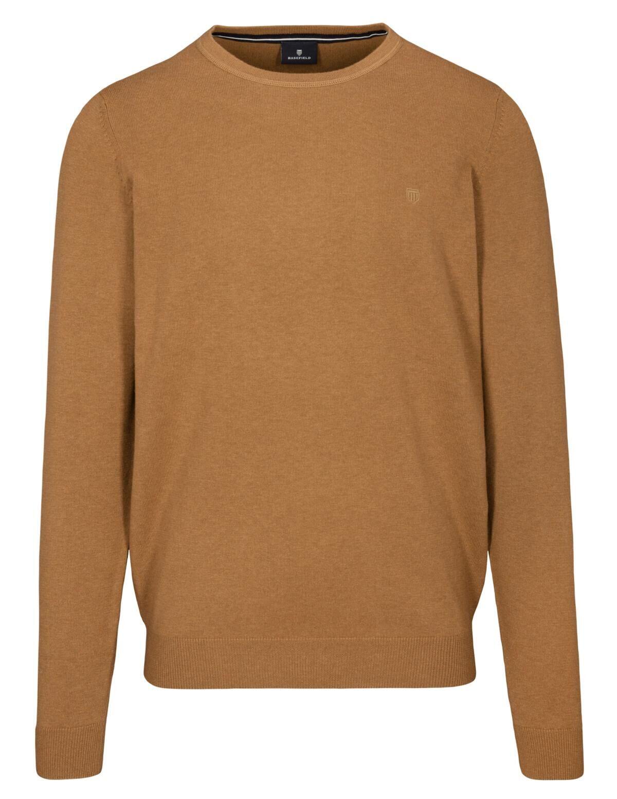 BASEFIELD - Rundhals Pullover cognac mel. - Gr. - M von BASEFIELD