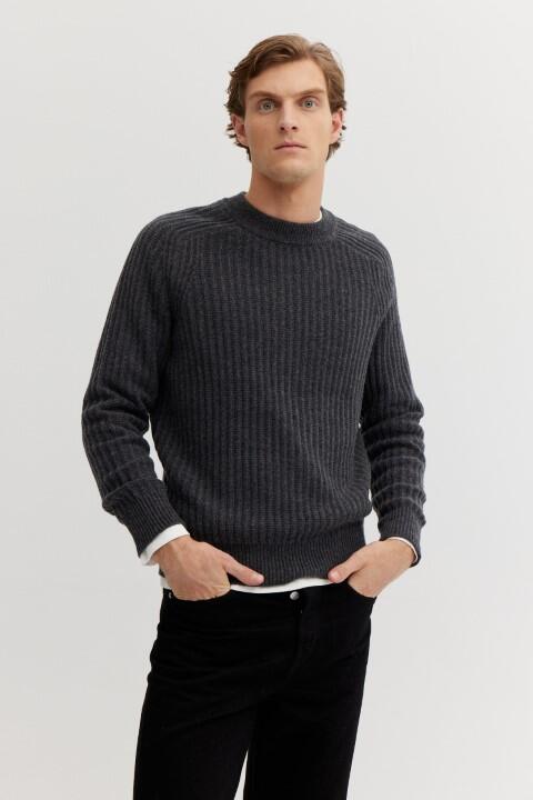 BASEFIELD - Rundhals Pullover graphite mel. - Gr. - XL von BASEFIELD