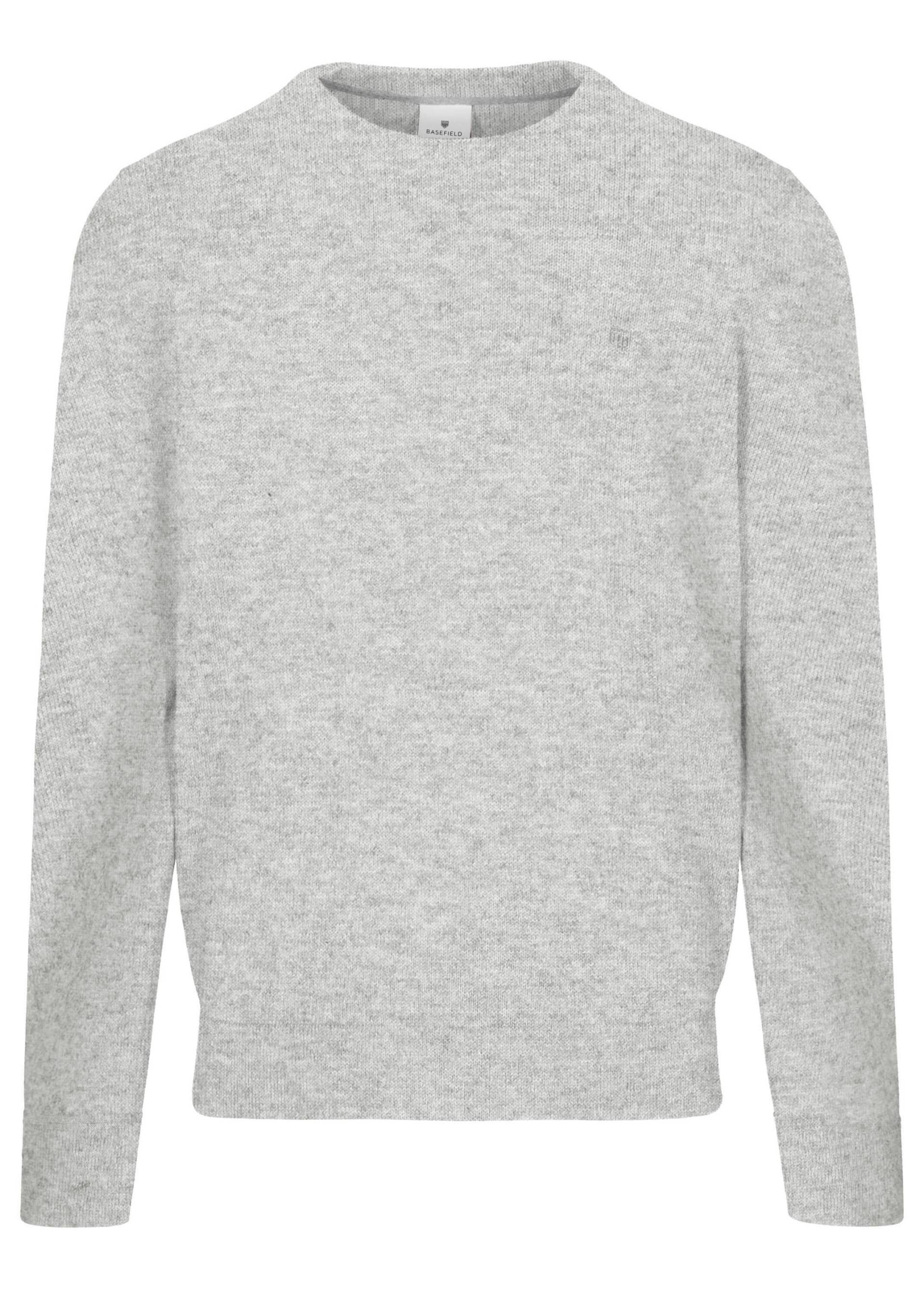 BASEFIELD - Rundhals Pullover light grey mel. - Gr. - XL von BASEFIELD