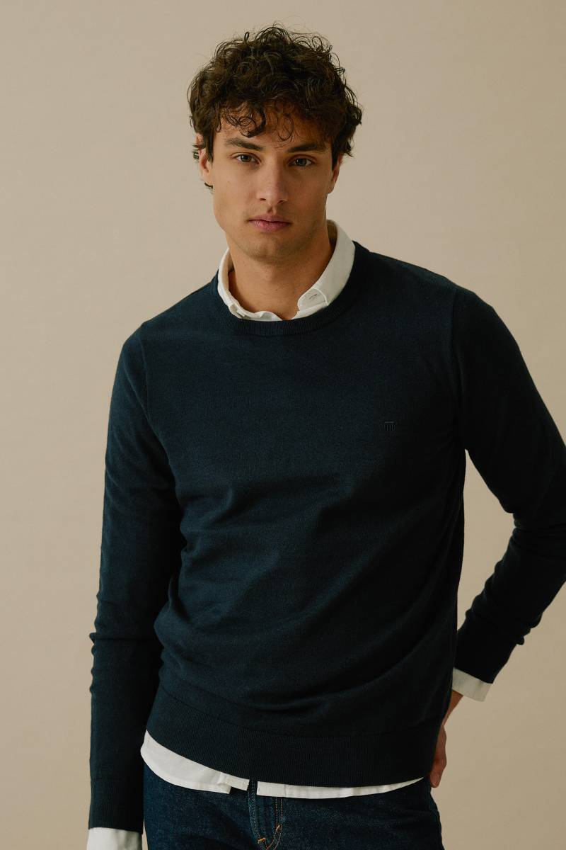 BASEFIELD - Rundhals Pullover night blue - Gr. - L von BASEFIELD