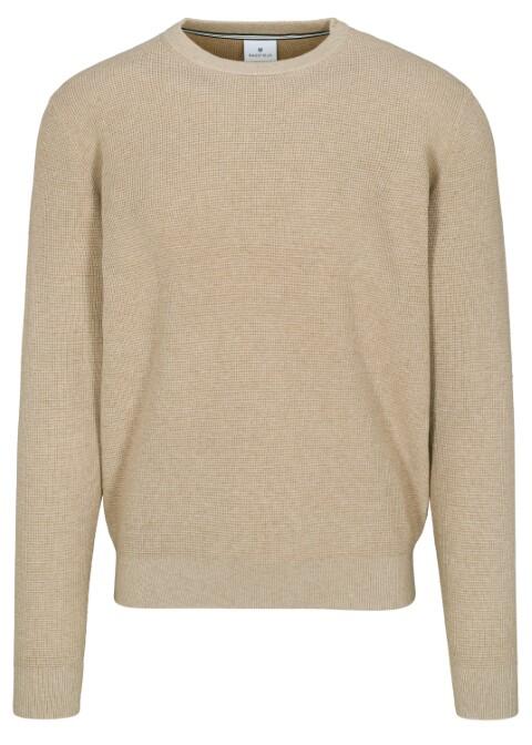 BASEFIELD - Rundhals Pullover sand mel. - Gr. - M von BASEFIELD