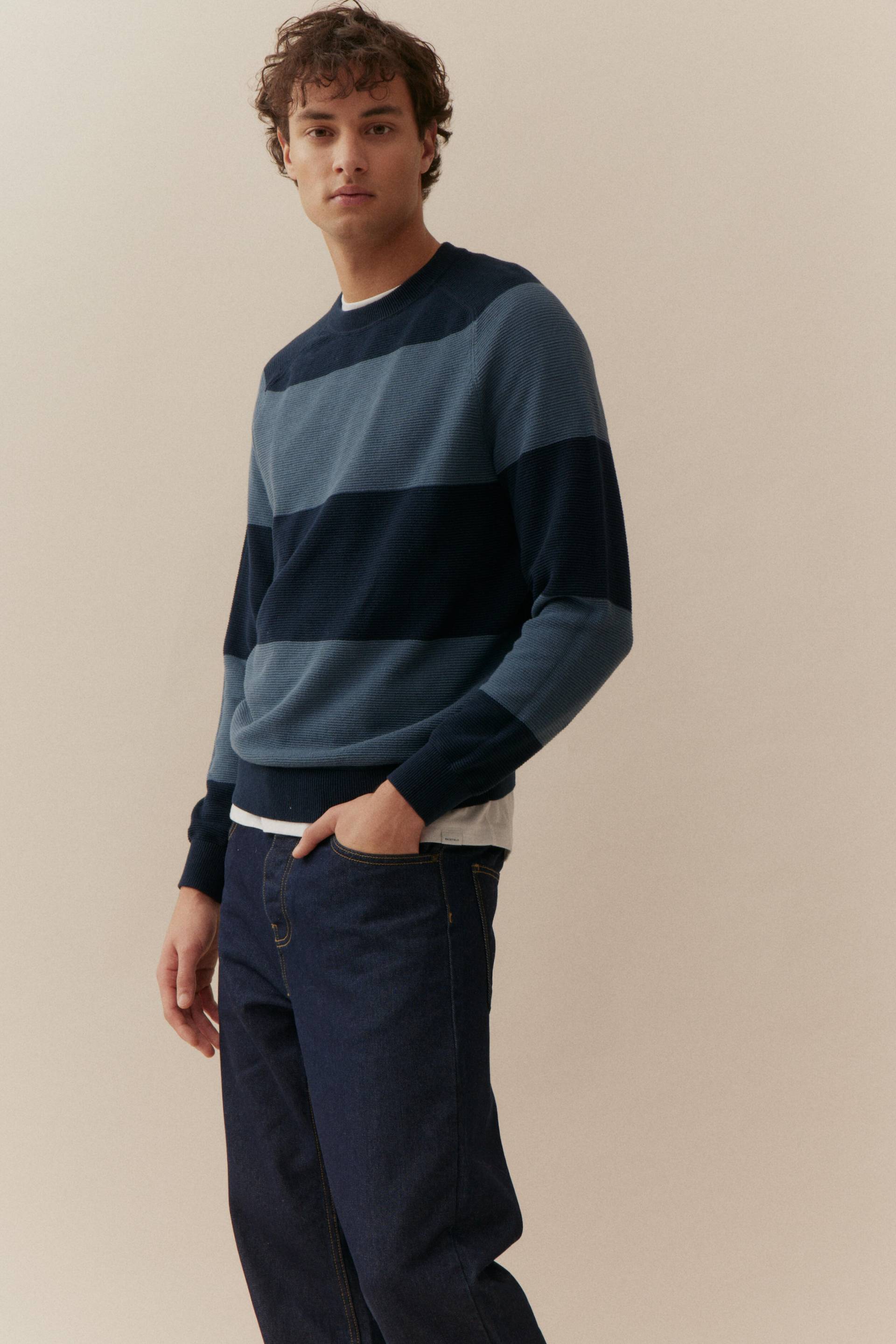 BASEFIELD - Rundhals Pullover smoky blue - Gr. - XXL von BASEFIELD