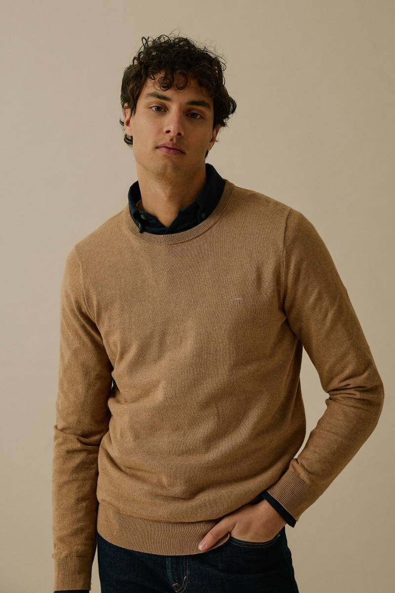 BASEFIELD - Rundhals Pullover toffee melange - Gr. - XXL von BASEFIELD