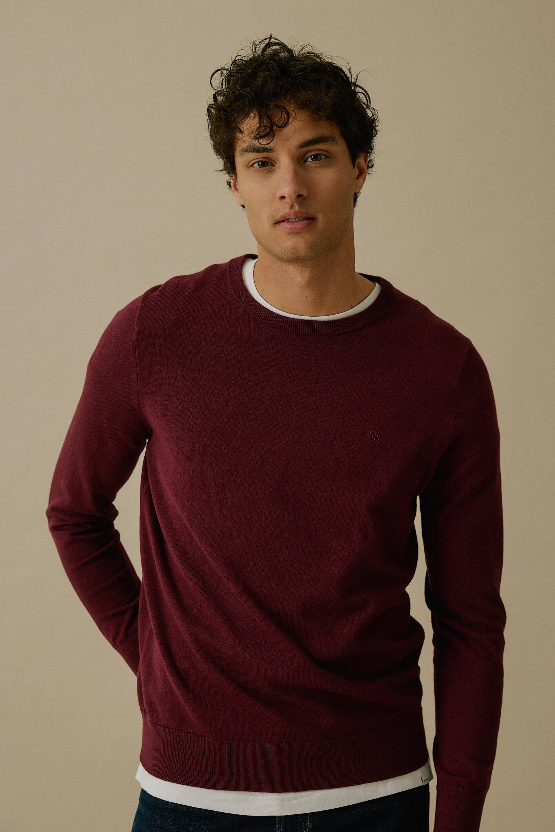 BASEFIELD - Rundhals Pullover vintage wine - Gr. - XXL von BASEFIELD