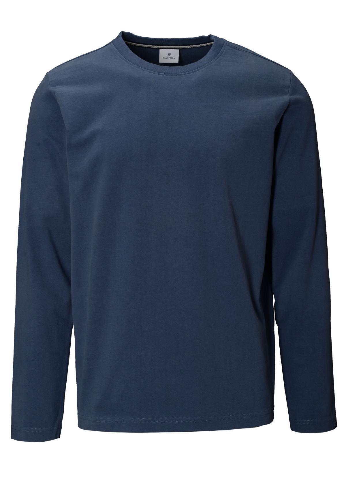 BASEFIELD - Rundhals Shirt 1/1 Arm smoky blue - Gr. - XXL von BASEFIELD