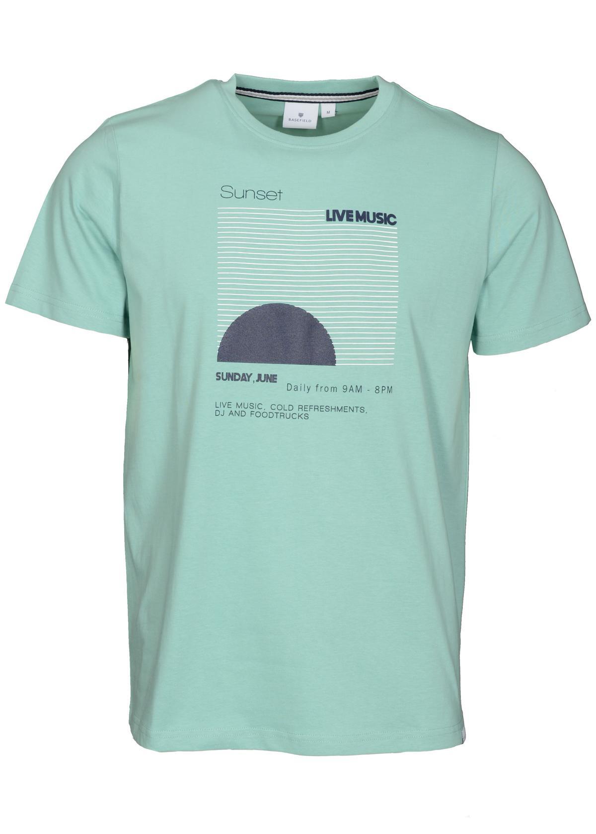 BASEFIELD - Rundhals T-Shirt 1/2 Arm lagoon - Gr. - M von BASEFIELD