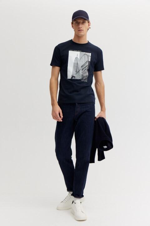 BASEFIELD - Rundhals T-Shirt 1/2 Arm night blue - Gr. - M von BASEFIELD