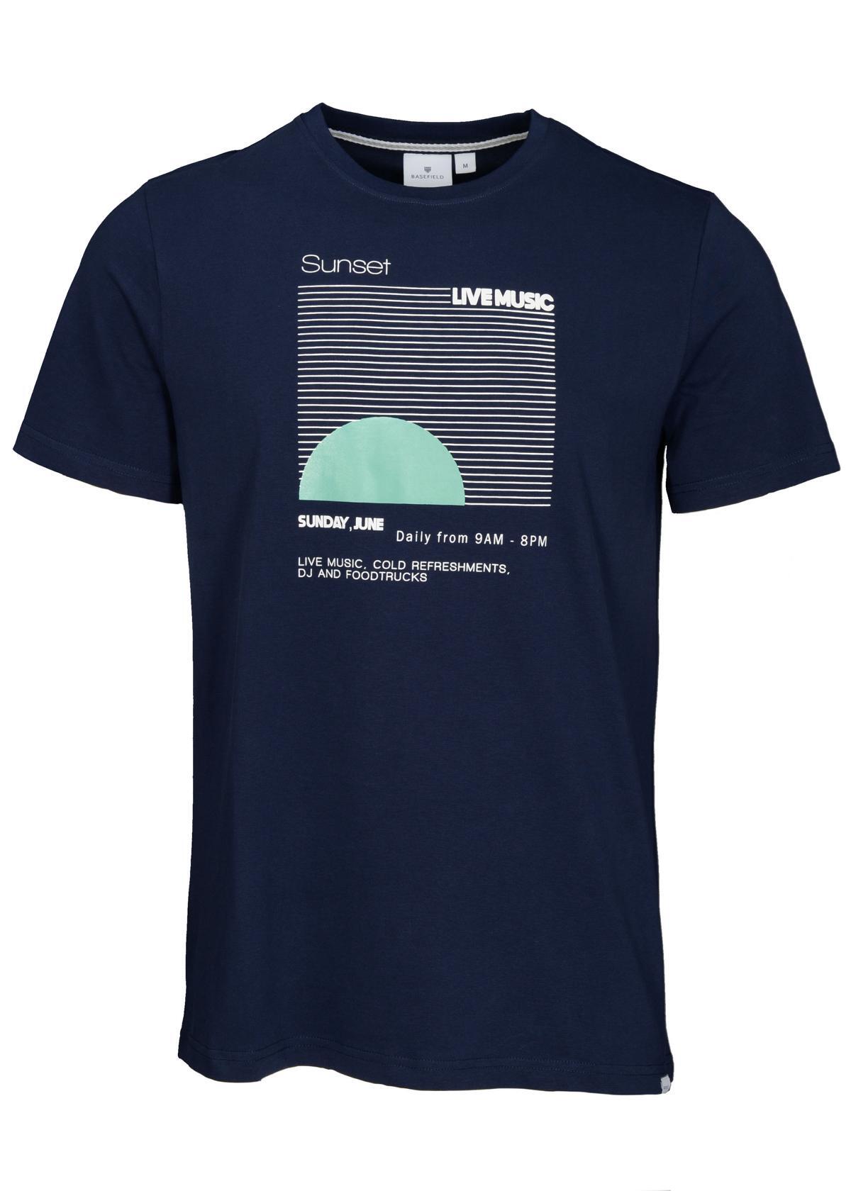 BASEFIELD - Rundhals T-Shirt 1/2 Arm twilight blue - Gr. - M von BASEFIELD