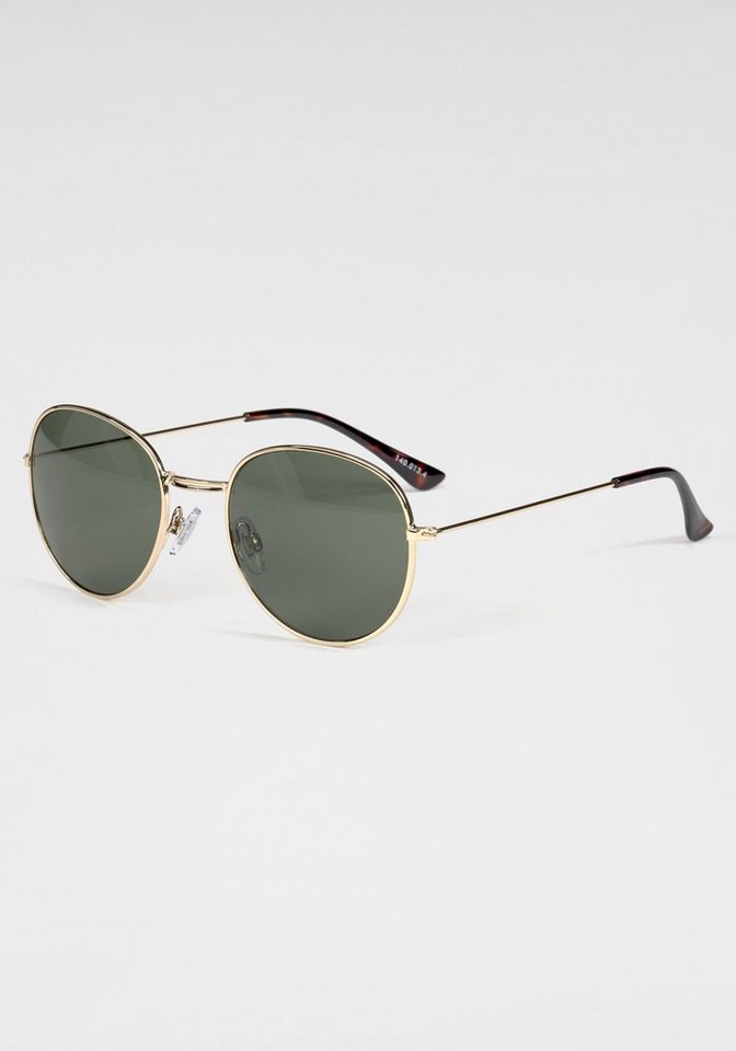 BASEFIELD Sonnenbrille Klassische runde Metall-Sonnenbrille in gold von BASEFIELD