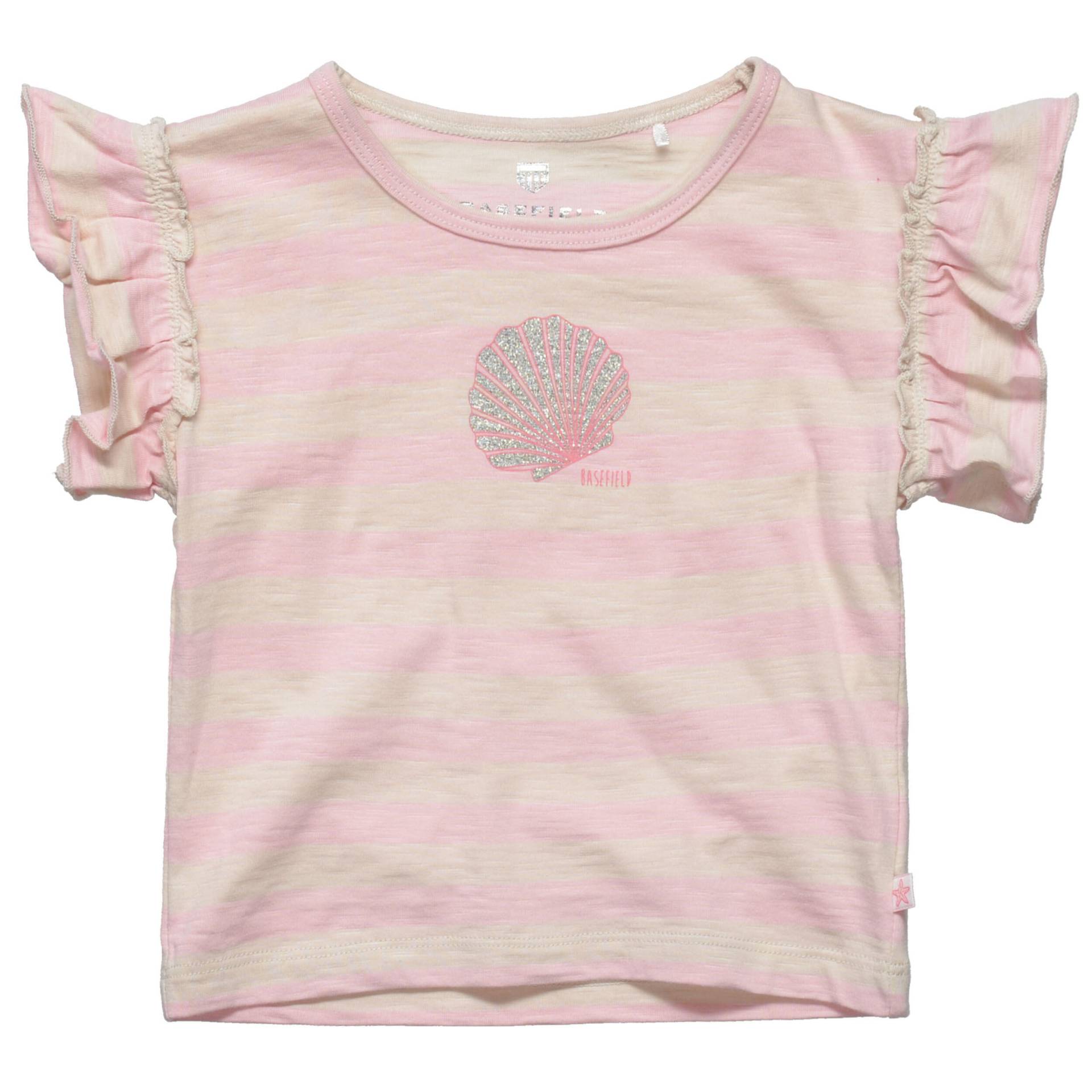 BASEFIELD - T-Shirt mit Glitzer-Front-Print soft candy str. von BASEFIELD