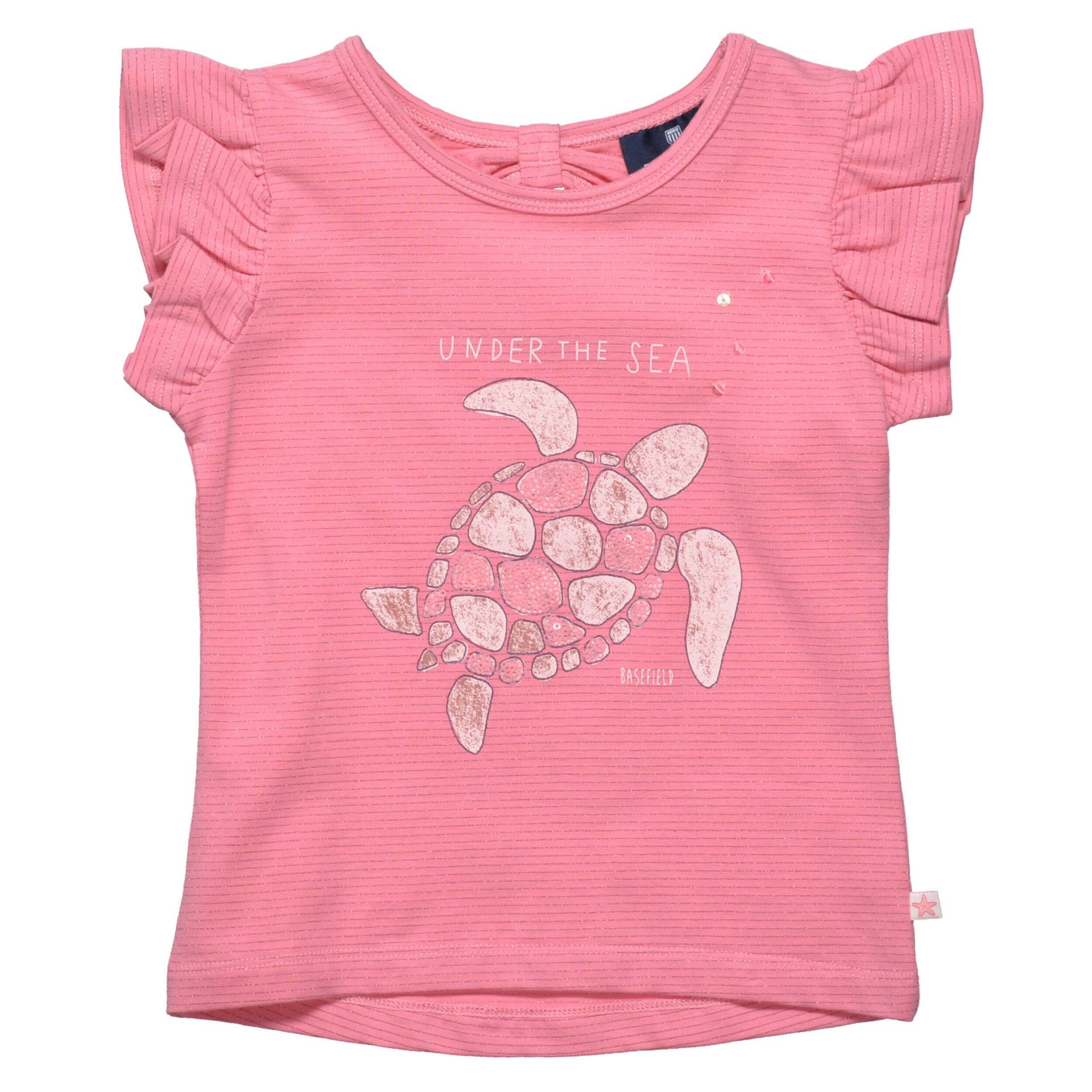 BASEFIELD - T-Shirt mit Schildkröte-Print flamingo str. von BASEFIELD