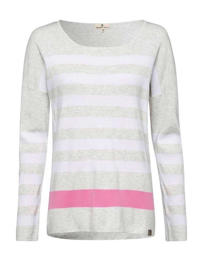 BASEFIELD Troyer Basefield Damen Marken-Feinstrickpullover, grau-rosé von BASEFIELD