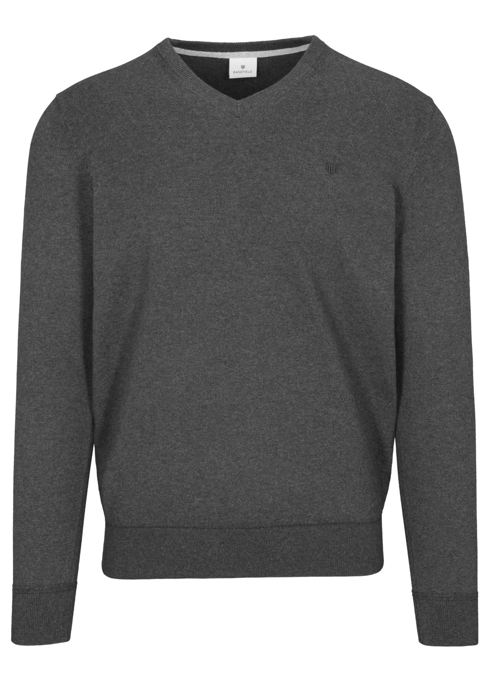 BASEFIELD - V Pullover graphite mel. - Gr. - 3XL von BASEFIELD