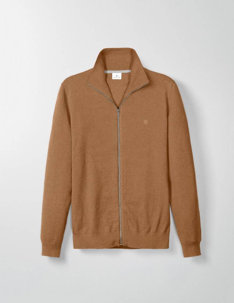 BASEFIELD - Zip Cardigan earth brown melange - Gr. - XXL von BASEFIELD