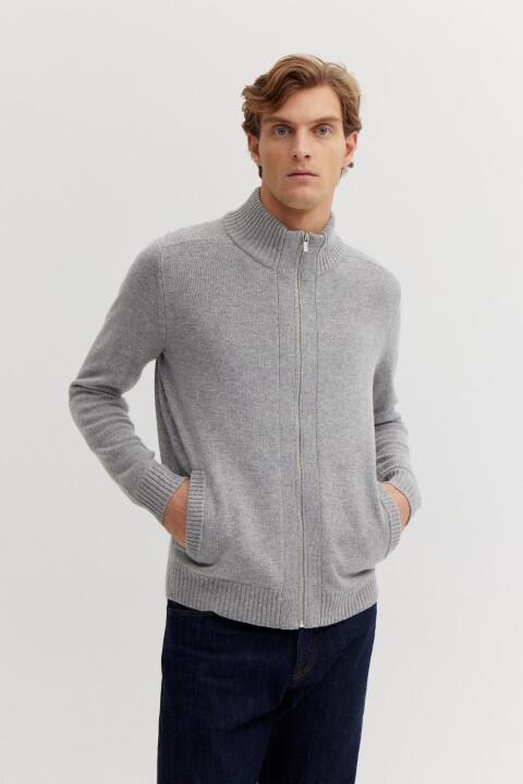 BASEFIELD - Zip Cardigan grey mel. - Gr. - XXL von BASEFIELD
