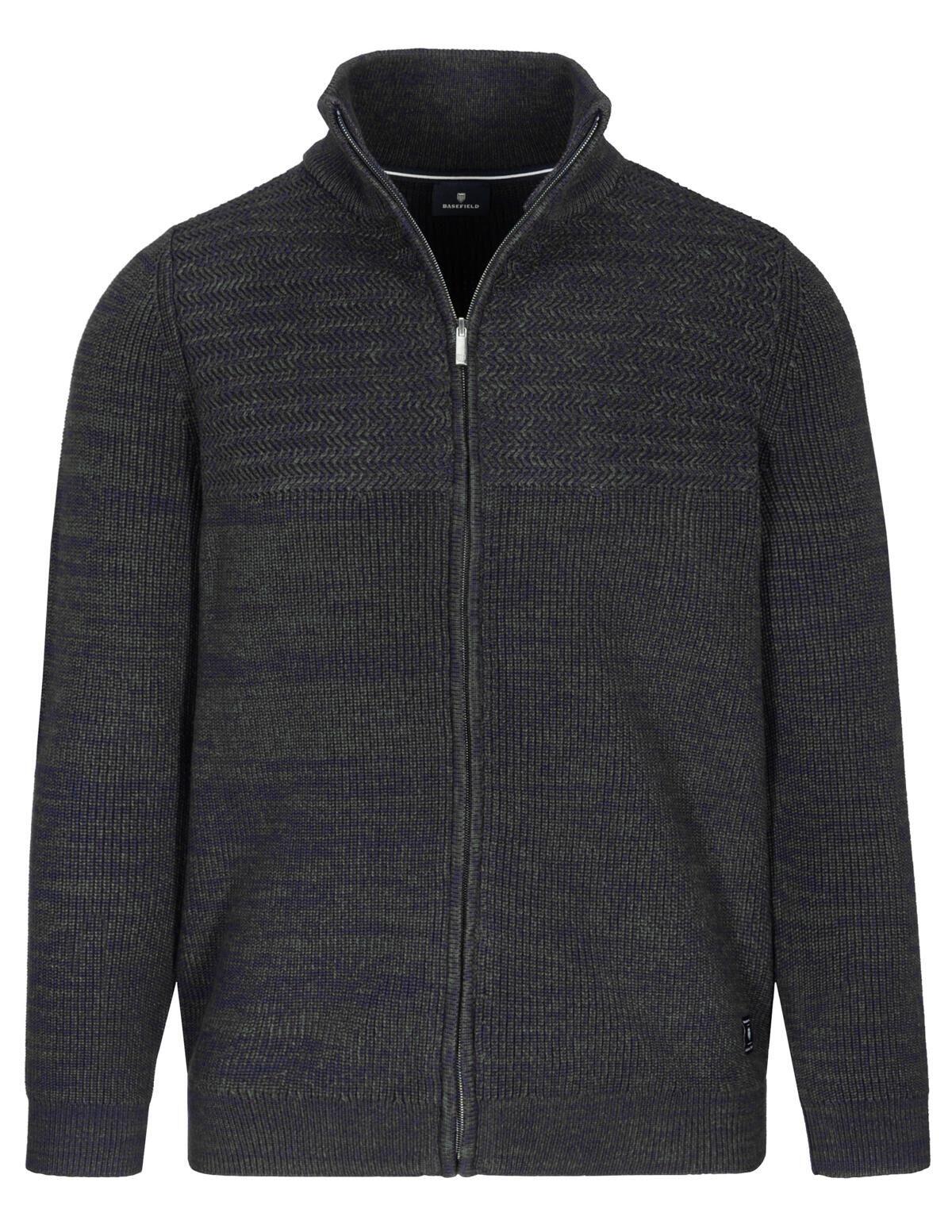 BASEFIELD - Zip Strickjacke green forest - Gr. - 3XL von BASEFIELD