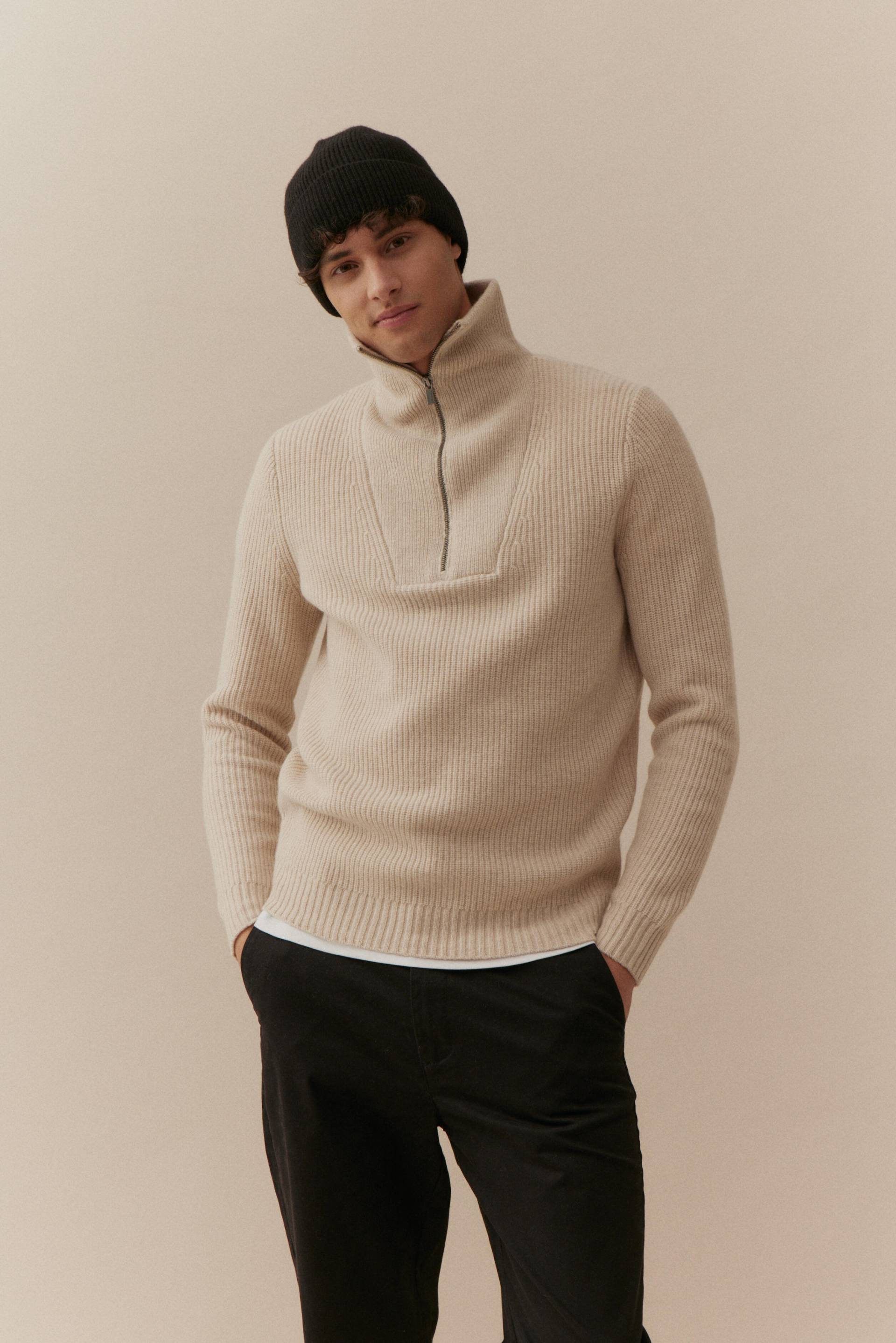 BASEFIELD - Zip Troyer Pullover cloud mel. - Gr. - XXL von BASEFIELD