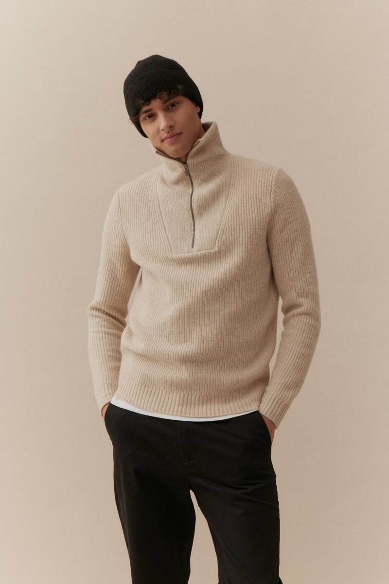 BASEFIELD - Zip Troyer Pullover cloud mel. - Gr. - XXL von BASEFIELD