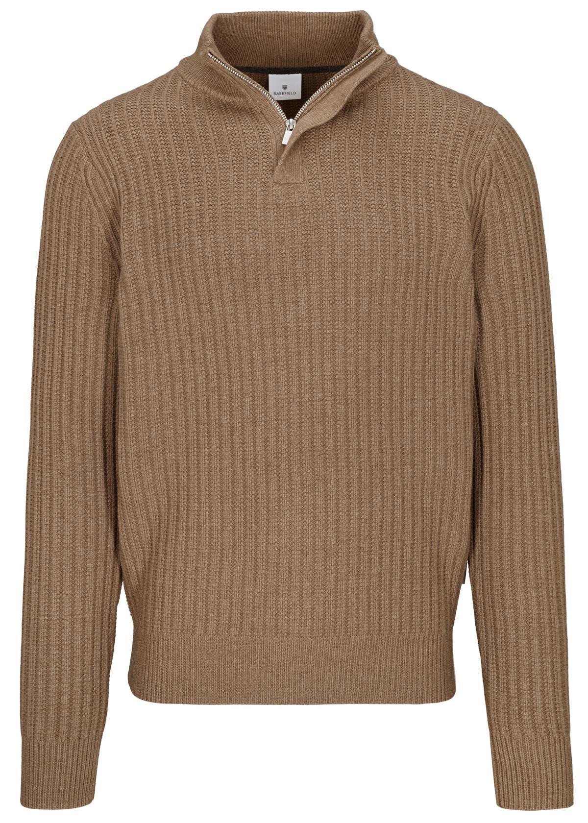 BASEFIELD - Zip Troyer Pullover coffee - Gr. - L von BASEFIELD