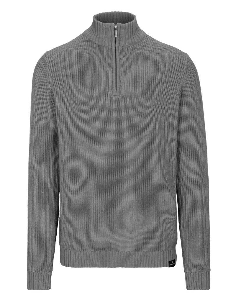 BASEFIELD - Zip Troyer Pullover grey mel. - Gr. - L von BASEFIELD