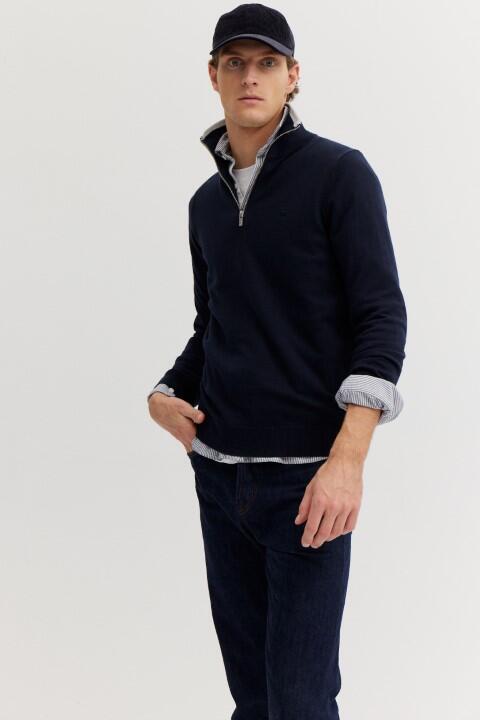 BASEFIELD - Zip Troyer Pullover night blue - Gr. - XL von BASEFIELD