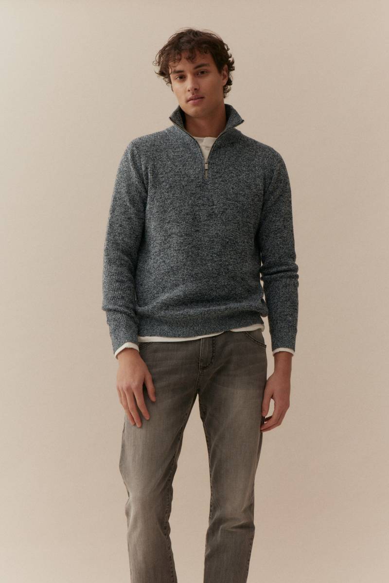 BASEFIELD - Zip Troyer Pullover polar blue - Gr. - XXL von BASEFIELD