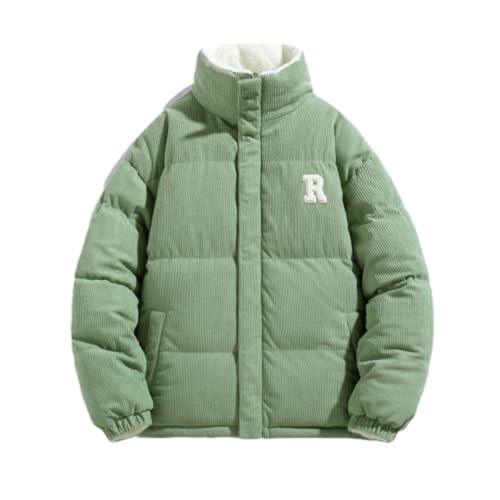 BASHAMAN Jacke Herren Winter Persönlichkeit Trend Kältejacke Herren Regular Fit Verdicken Warm Baumwolle Jacke Herren Jugend Mode Casual Outdoorjacke Herren F-Bean Green M von BASHAMAN