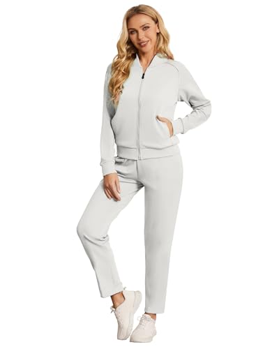 BASICDOT Jogginganzug Damen Set Lang Trainingsanzug Zweiteiler Frauen Freizeitanzug Langarm Reißverschluss 7014-L von BASICDOT