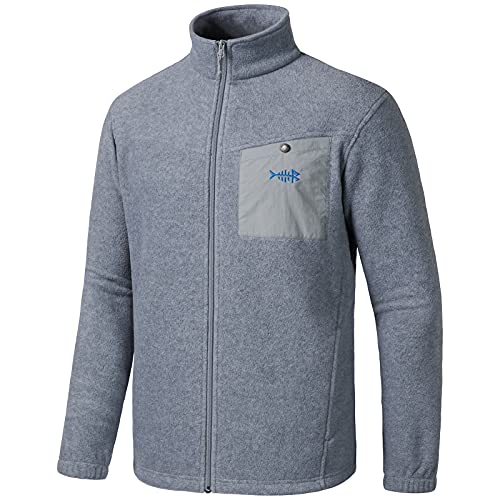 Bassdash AllDay Herren Polarfleecejacke mit Durchgägigem Reißverschluss weicher atmungsaktiver mittelschwerer Polarfleece Wintermantel mit Taschen von Bassdash