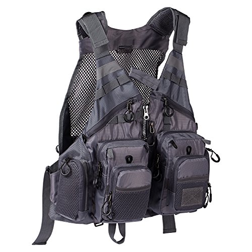 Bassdash Herren Angeln Weste Multifunktionsweste Anglerweste mit biszu max.20 Taschen für Fliegenfischen und Outdoor Freizeit von Bassdash