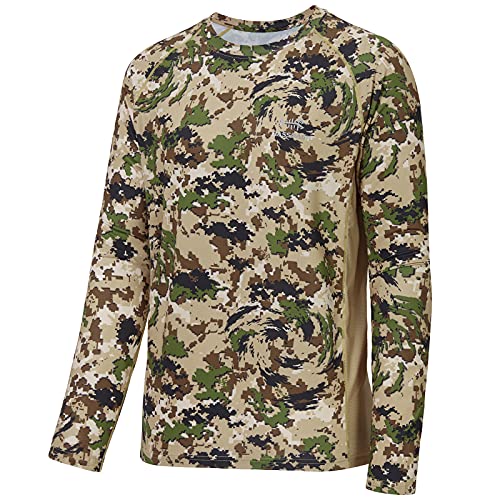 BASSDASH Herren Jagd Camo Performance Langarm Shirt Angeln UPF50+ FS13M, Highland, L von Bassdash