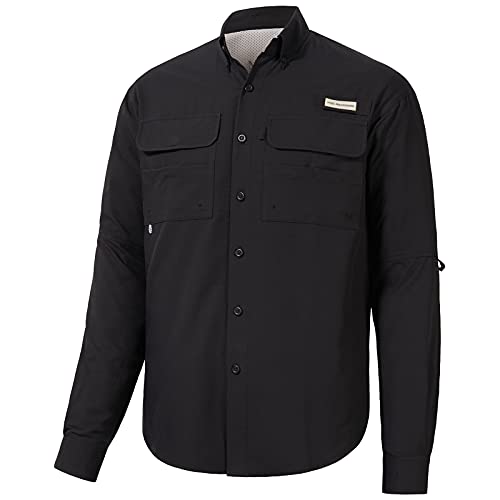 Bassdash Herren UPF 50 Langarm Angeln Hemd Button Down Shirt Leistung schnell trocken FS21M von Bassdash