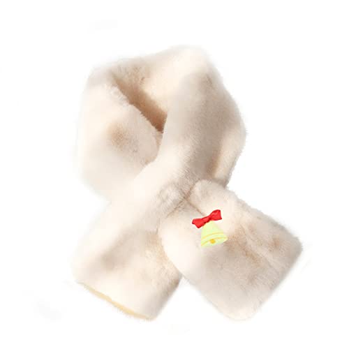 Unisex Kinder Schal, Mädchen Fleece-Steckschal, Warmer Schal für Kinder, Winter Plüsch Schal, Cartoon Kinderschal, Weicher Nackenwärmer mit Schlaufe zum Einstecken, Beige mit niedlichem Glöckchen Unisex Kinder Schal, Mädchen Fleece-Steckschal, Warmer Schal für Kinder, Winter Plüsch Schal, Cartoon Kinderschal, Weicher Nackenwärmer mit Schlaufe zum Einstecken, Beige mit niedlichem Glöckchen von BASTOUR