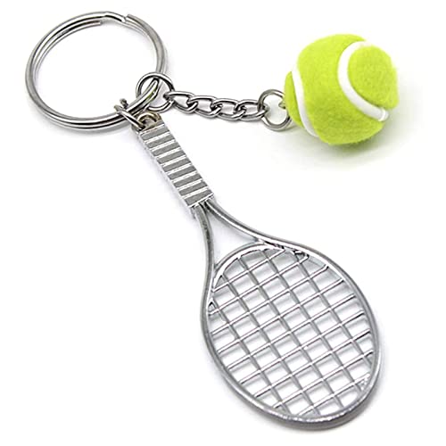 Tennis Schläger Keychain Schlüsselanhänger Tennis Sport Schlüsselanhänger Mini Tennisball Anhänger Geschenke Metall Tennis Schläger Schlüsselring für Tennisliebhaber kreativer Schlüsselanhänger von BASTOUR