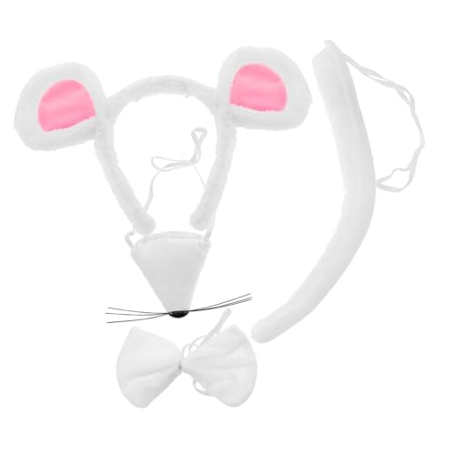 BATHVEVE Mauskostüm-set Mit Stirnband Fliege Und Für Erwachsene Flauschige Mausohren Für Halloween Und Partys Plüschiger Verstellbares Stirnband Für Cosplay Und Verkleidungen von BATHVEVE